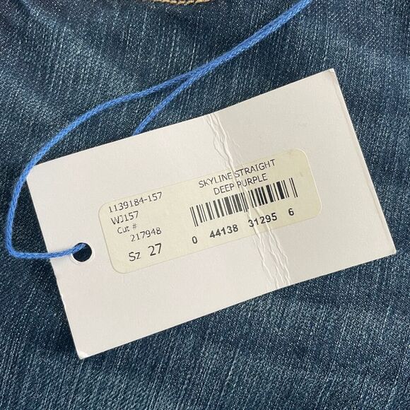 NWT Paige Skyline Straight Jeans in Deep Purple Blue - Size: 27 - Picture 6 of 8
